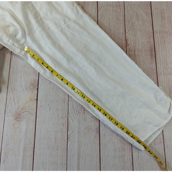 Habitat linen cropped wide leg pants sz M - Picture 7 of 8